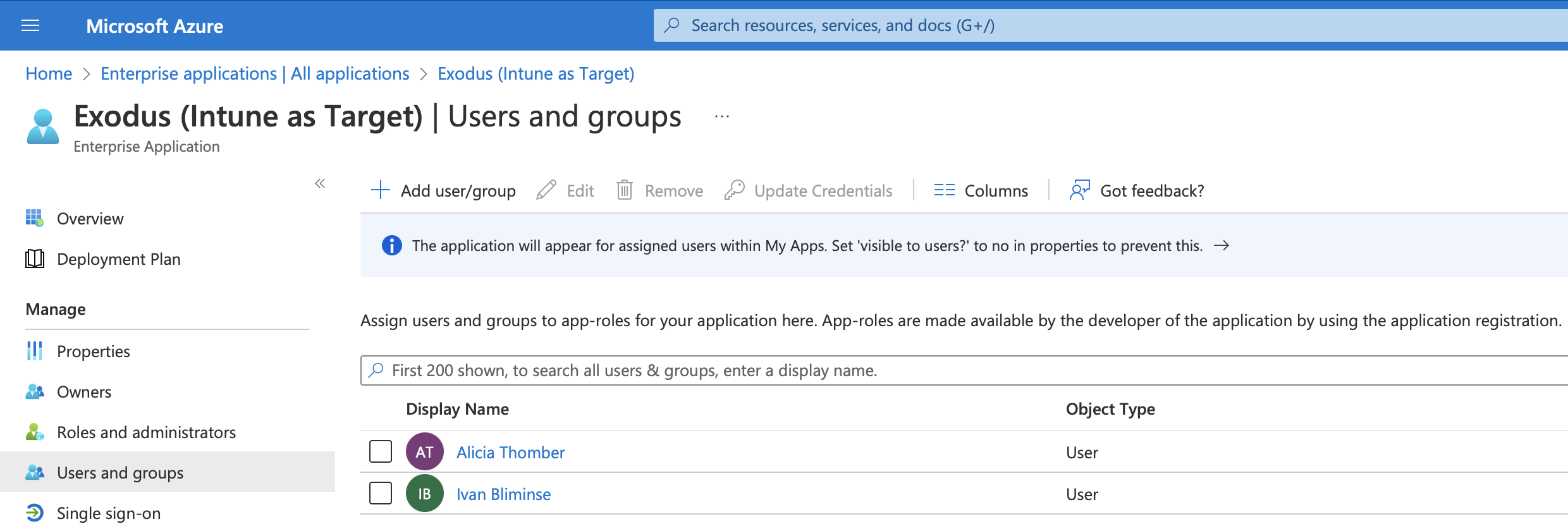 App role assignments